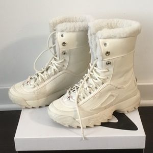 Fila disruptor shearling boots